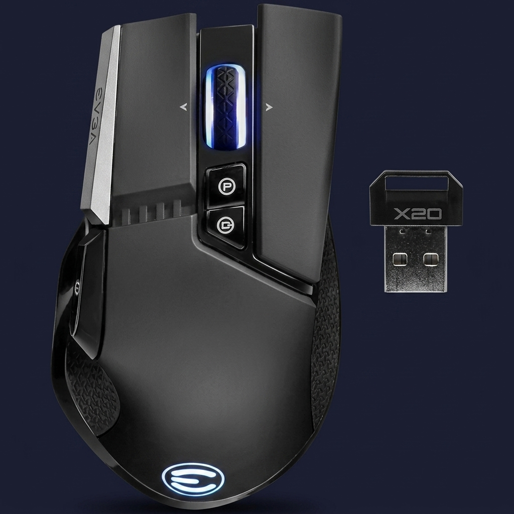 Mouse Gamer Inalámbrico EVGA X20 – FPS Wireless