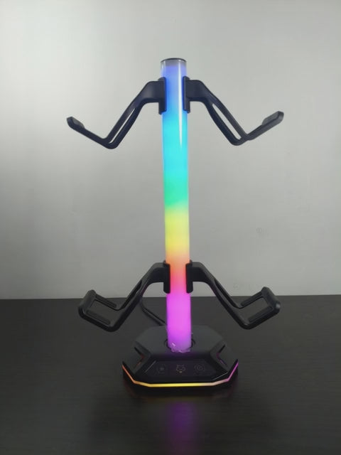 Soporte RGB + Hub para Audifonos y Controles